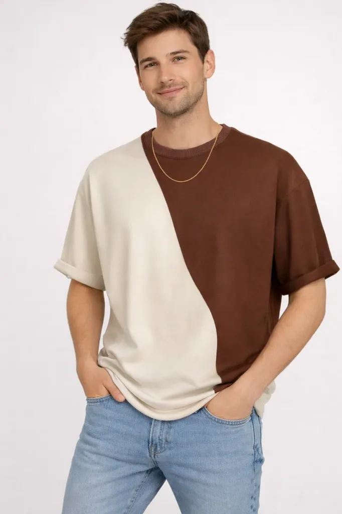 Mocha Wave Oversized T-shirt (XS)