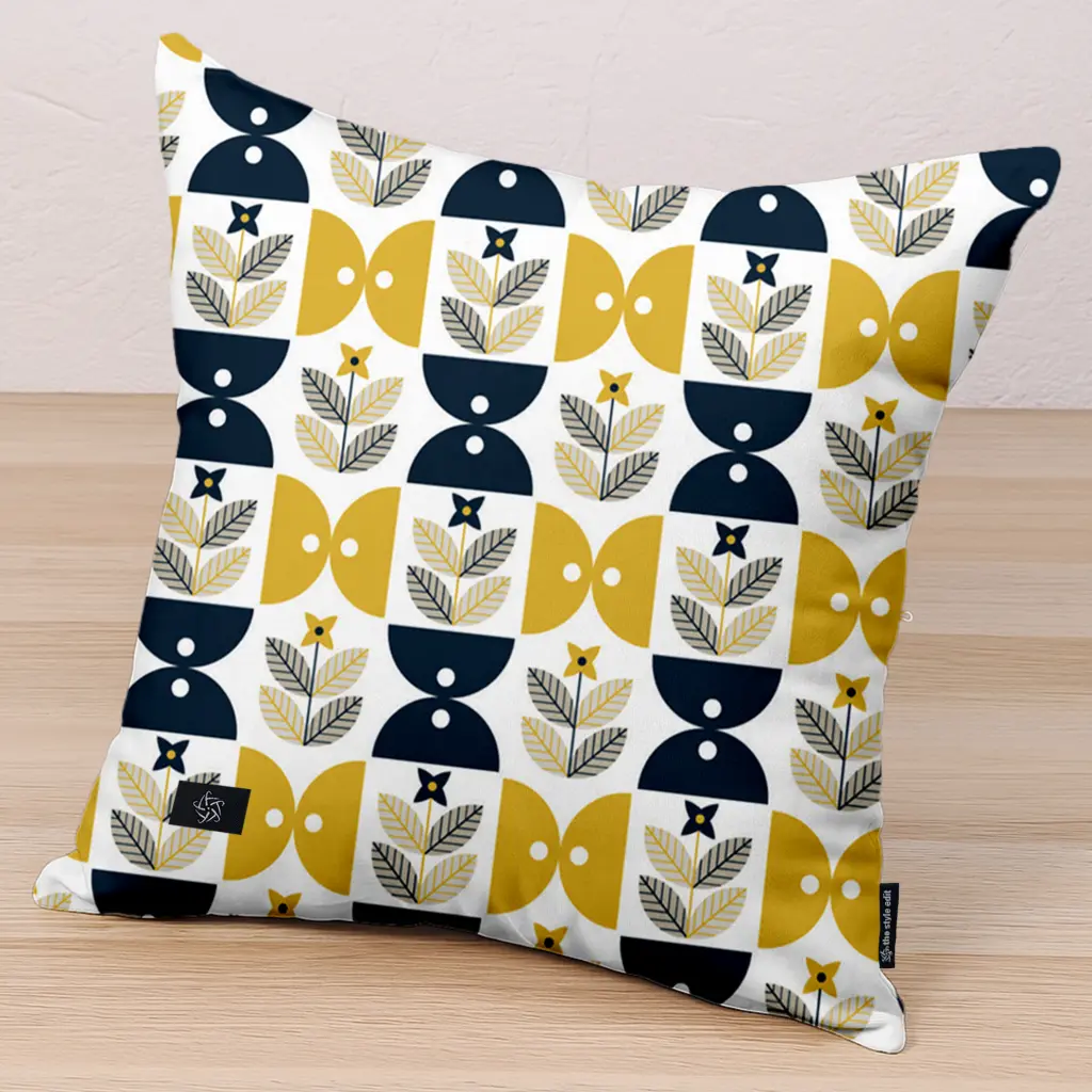 Premium Decorative Cushion - Geometric Blossom Cushion