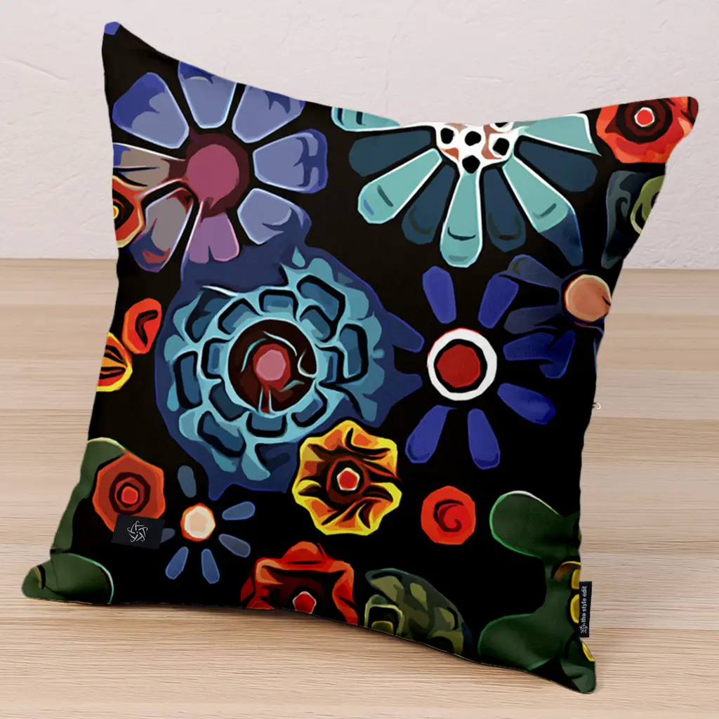 Premium Decorative Cushion - Midnight Flower Cushion
