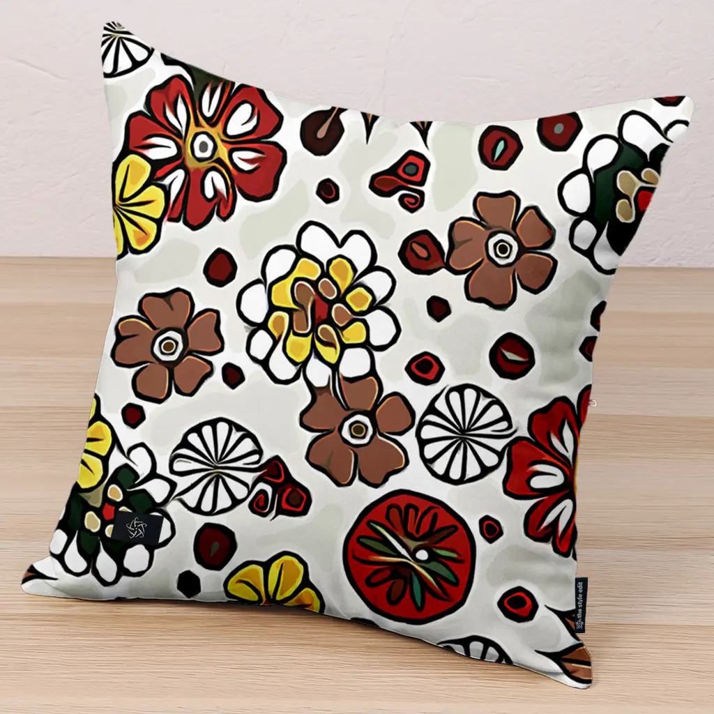 Premium Decorative Cushion -Folk Floral Cushion
