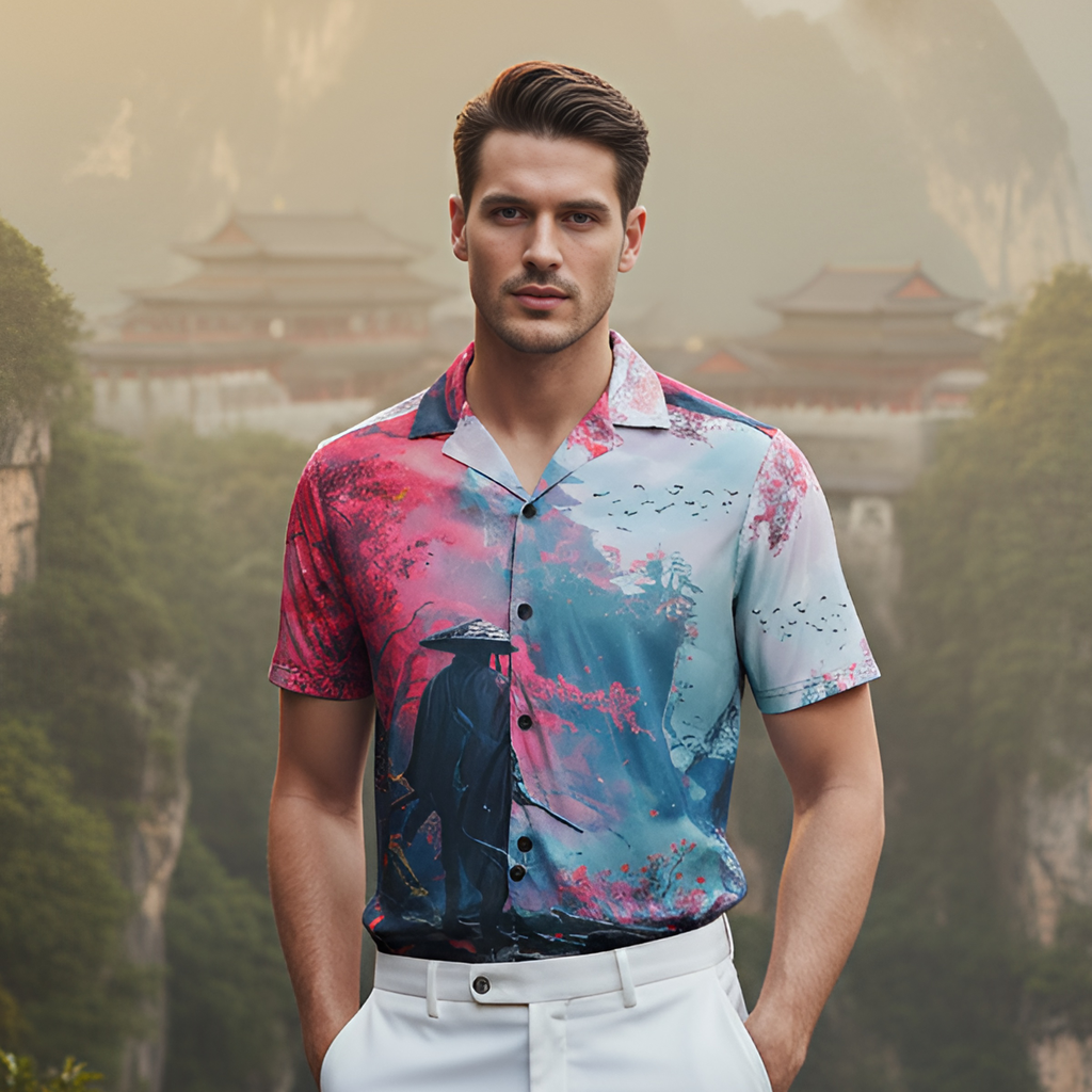 Misty Mountain Cuban Collar Shirt (XS)