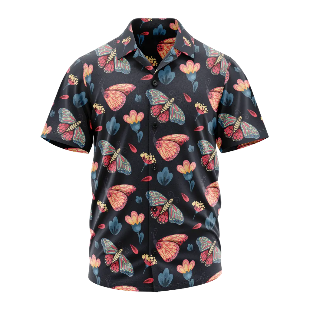 Butterfly Garden Women's Cuban Collar Shirt (S)