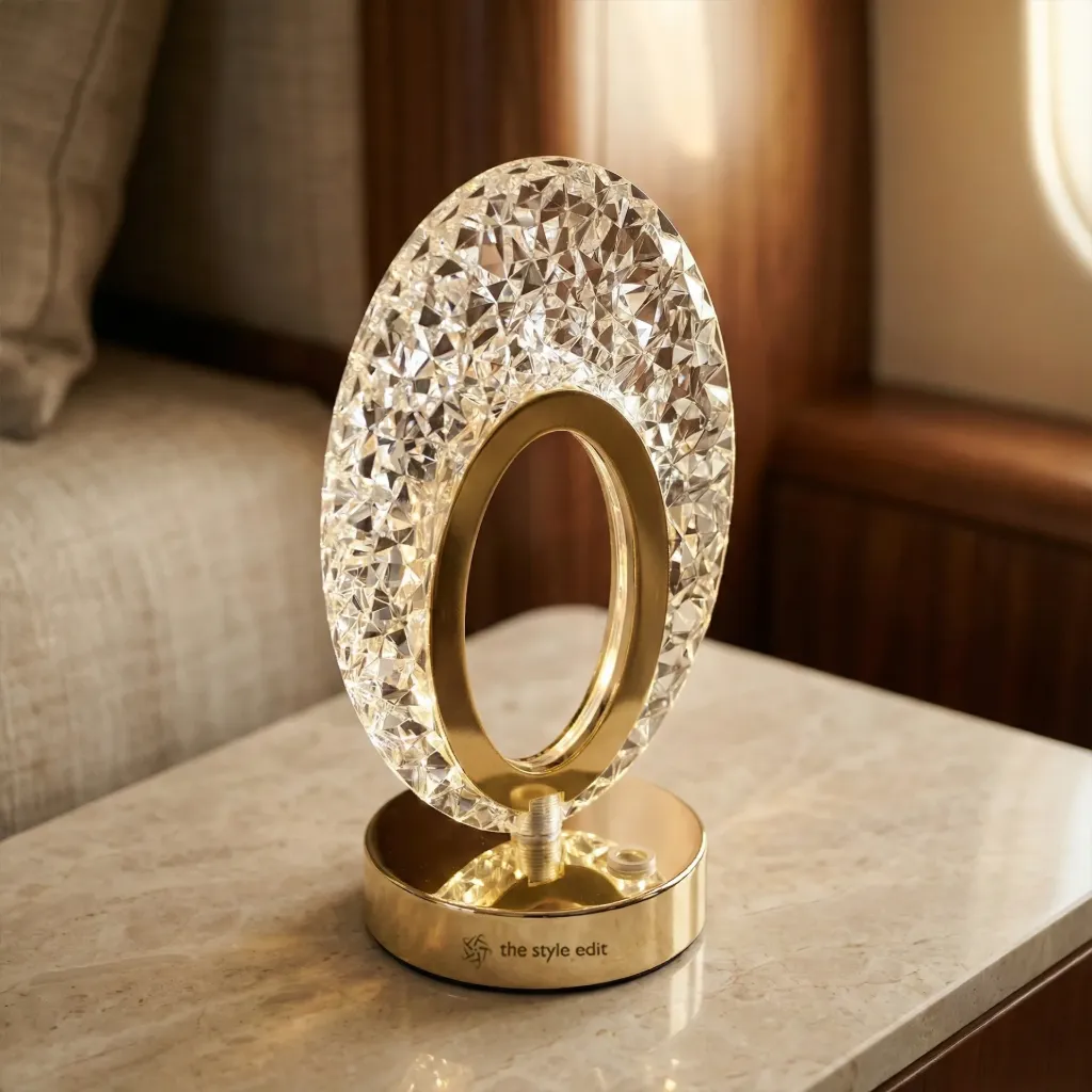 Luxe Crystal Halo Table Lamp