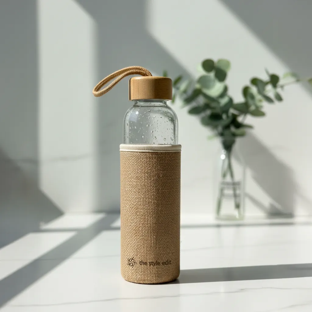 EcoWeave Glass Water Bottle