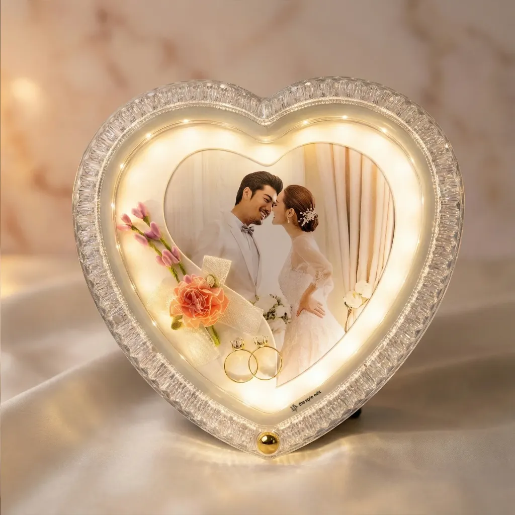 Forever Vows Heart Photo Lamp