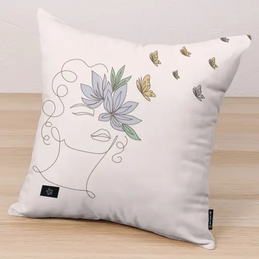 Premium Decorative Cushion - Minimal Botanical Cushion